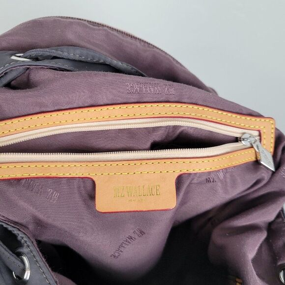 MZ Wallace Marlena Backpack Nylon Silver Hardware Leather Trim Gray - Picture 16 of 16